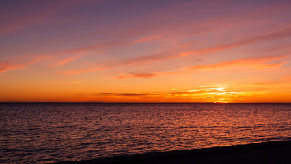 Beautiful sky at sunset, concept of beauty of nature at sunset