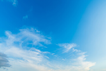 beautiful airatmosphere bright blue sky background abstract clear texture with white clouds.