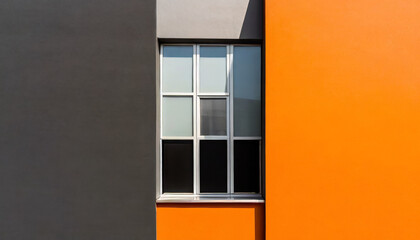 Minimalist Architecture Background With a Window in Grey & Orange
