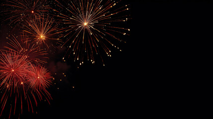 Fototapeta na wymiar New Year's Eve background design with fireworks with empty copy space