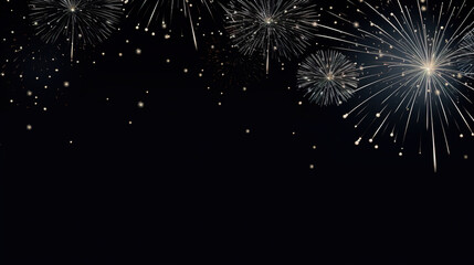 New Year's Eve background design with fireworks with empty copy space - obrazy, fototapety, plakaty