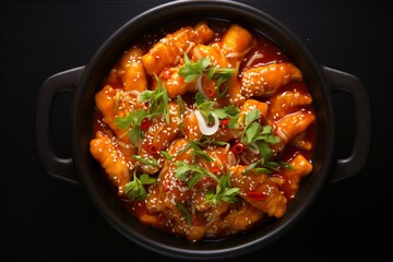 Fototapeta premium Chilli potato and chili chicken