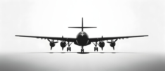 Reflection of a large airliner 4 - obrazy, fototapety, plakaty