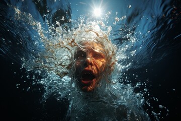  swimmer's graceful underwater glide during a breaststroke, Generative AI - obrazy, fototapety, plakaty