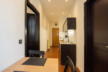 Small kitchen interior with dining area