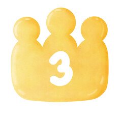 crown with numbers 3
