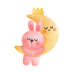 easter bunny and moon 