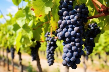 Fototapeta premium a close-up of ripe wine grapes in a vineyard