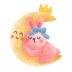 easter bunny with moon 