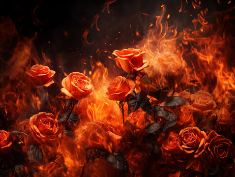 Fototapeta Burning rose.