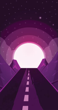 Moonlight Mountain Illustrations. Background design