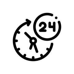24 hours line icon