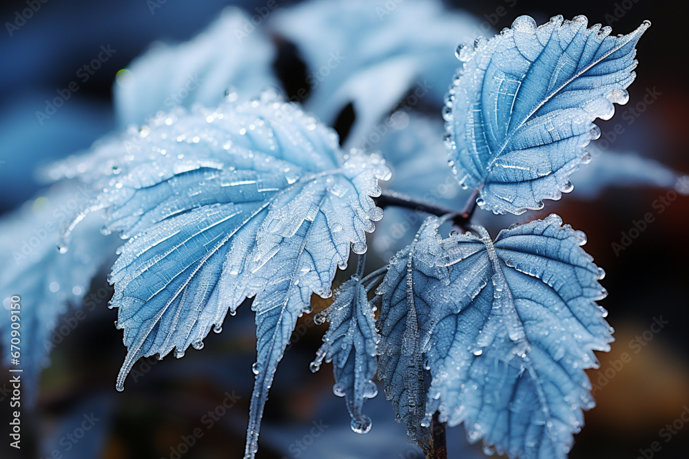 Aufkleber A series of macro photographs capturing the delicate intricacies of frost forming on a winter morning.  