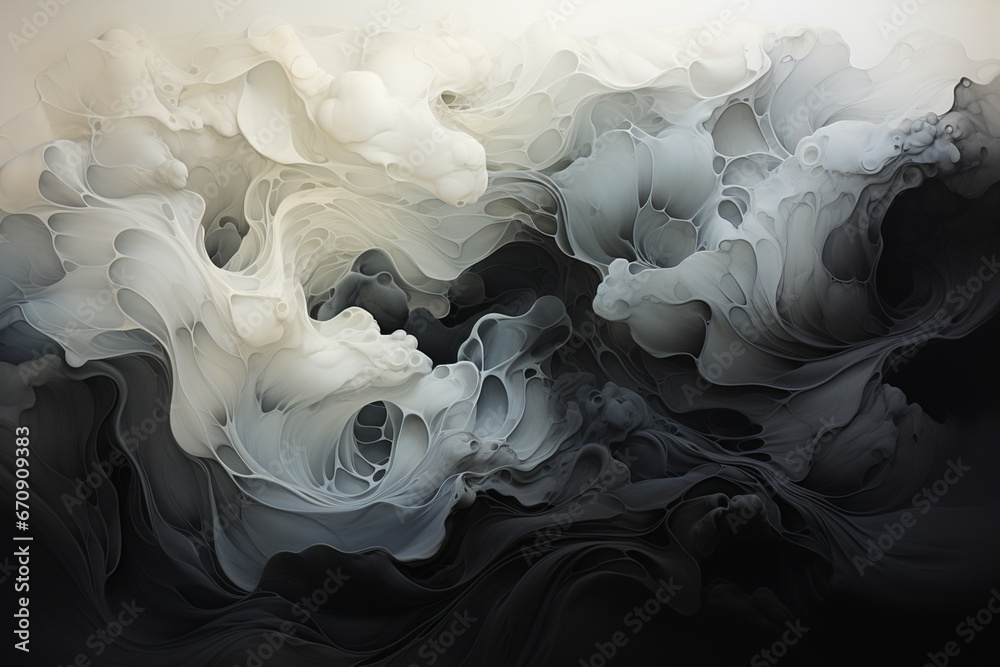 Leinwandbilder a series of abstract drawings capturing the dynamic and fluid nature of a tsunami.