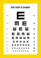 Kids' eye test E chart