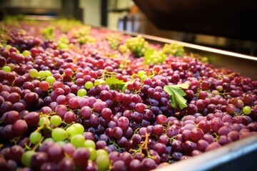 grapes ready for crushing shot from the side
