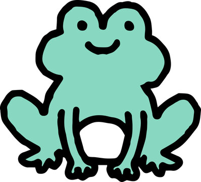 recommend clip art: adult frog doodle line