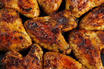 fried chicken wings close up