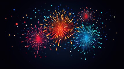 Fototapeta na wymiar Exploding Festival Firework in Night Sky, Holiday Celebration Scene