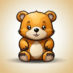Cute Bear Bite Honeycomb , Cartoon, Icon Illustration