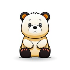 Fototapeta premium Cute Bear Thinking Confused , Cartoon, Icon Illustration