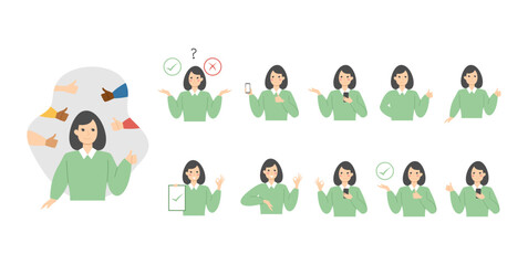 Business woman giving approval illustration