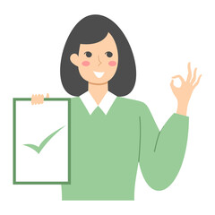 Business woman giving approval illustration