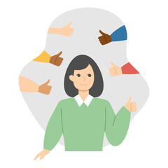 Business woman giving approval illustration
