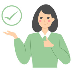 Business woman giving approval illustration