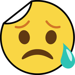 sad and awkward  sticker emoji icon