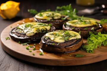 grilled portobello mushrooms layered with cheese