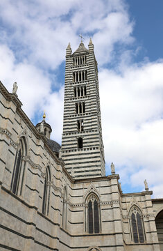 Bell Tower of the Cathedral of Siena in the Tuscany Region in Central Italy