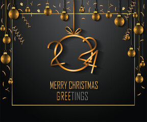 2024 Merry Christmas background banner for your seasonal invitations, festive posters.