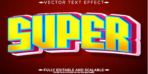 Editable text effect cartoon, 3d superhero and comic font style