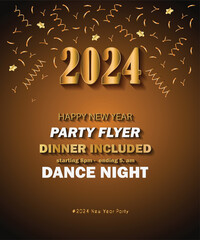 2024 Happy New Year background for your seasonal invitations, festive posters, greetings cards.