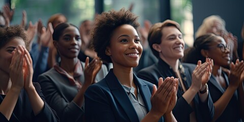 Obraz premium Audience at a Conference and Applauding After Speech