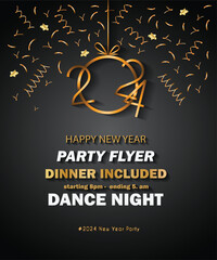 2024 Happy New Year background for your seasonal invitations, festive posters, greetings cards.