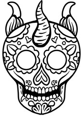 skull mexican day of the dead illustration design