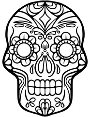 skull mexican day of the dead illustration design