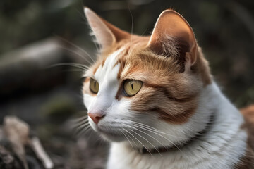 close up portrait of a cat. 