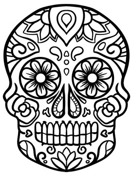skull mexican day of the dead illustration design