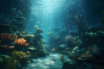Fototapeta na wymiar coral reef and fish. 