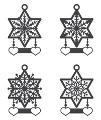 christmas ornament decoration vector collection with christmas ball flat design