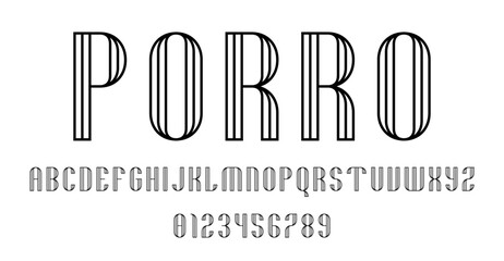 Set of alphabets fonts letters and numbers modern abstract design with lines vector illustration	
