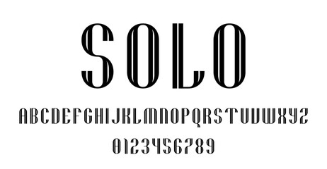 Set of alphabets fonts letters and numbers modern abstract design with lines vector illustration	
