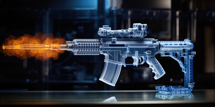 Two plastic guns created with 3-D printer