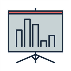 Vector Business Growing Chart Presentation Icon