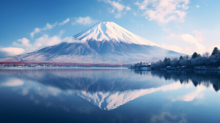 An atmospheric view of mount Fuji in Japan