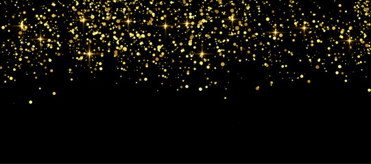 Gold Glitter effect background light in the night 