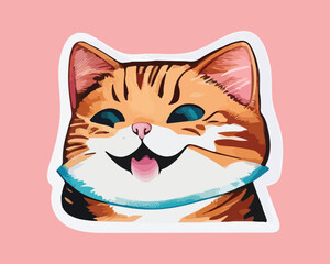 Cat sticker vector  animal cartoon design